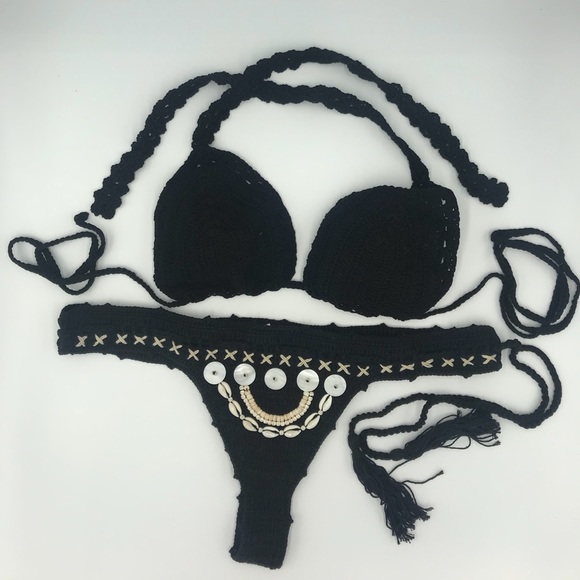 Black Brazilian crochet Bikini - Picture 1 of 6